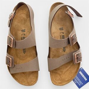 Birkenstock Milano BS Birkibuc Vegan Sandals in Mocca - Men's 13 | EU 46
